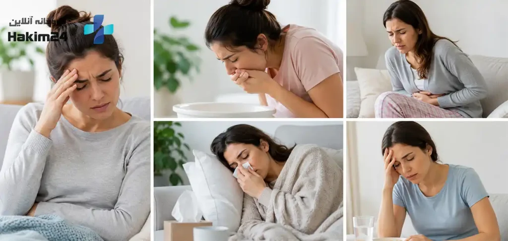 علائم ویروس گوارشی مانند اسهال و دل پیچه...