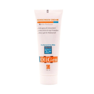 کرم ضد آفتاب رنگی با SPF50+ مخصوص پوست های معمولی و خشک الی ژن