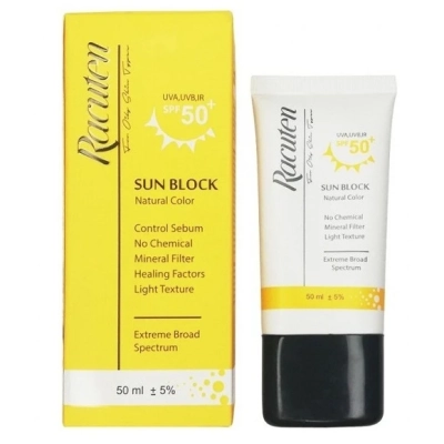 کرم ضد آفتاب رنگی با +SPF50 مناسب برای پوست های چرب راکوتن