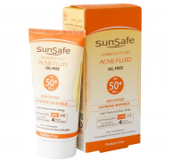 کرم فلوئید ضد آفتاب بدون رنگ با SPF50+ مناسب پوست های چرب و آکنه ای سان سیف