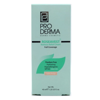 کرم پوشاننده و مرطوب کننده رنگی صورت با SPF40 مناسب برای پوست های معمولی و حساس پرودرما