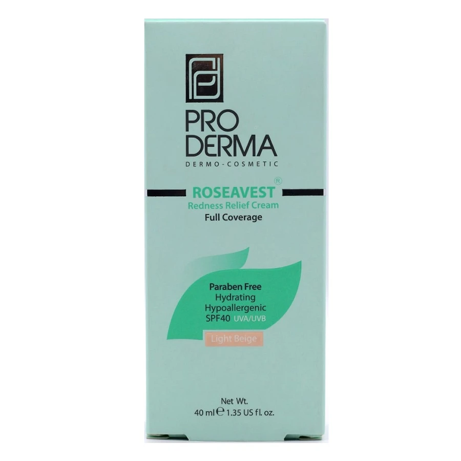 کرم پوشاننده و مرطوب کننده رنگی صورت با SPF40 مناسب برای پوست های معمولی و حساس پرودرما