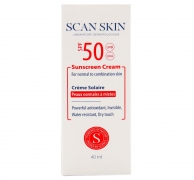 کرم ضد آفتاب SPF50 فاقد رنگ پوست نرمال تا مختلط اسکن اسکین