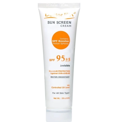 کرم ضد آفتاب بی رنگ spf 95+5 با چربی کنترل شده دکتر ژیلا