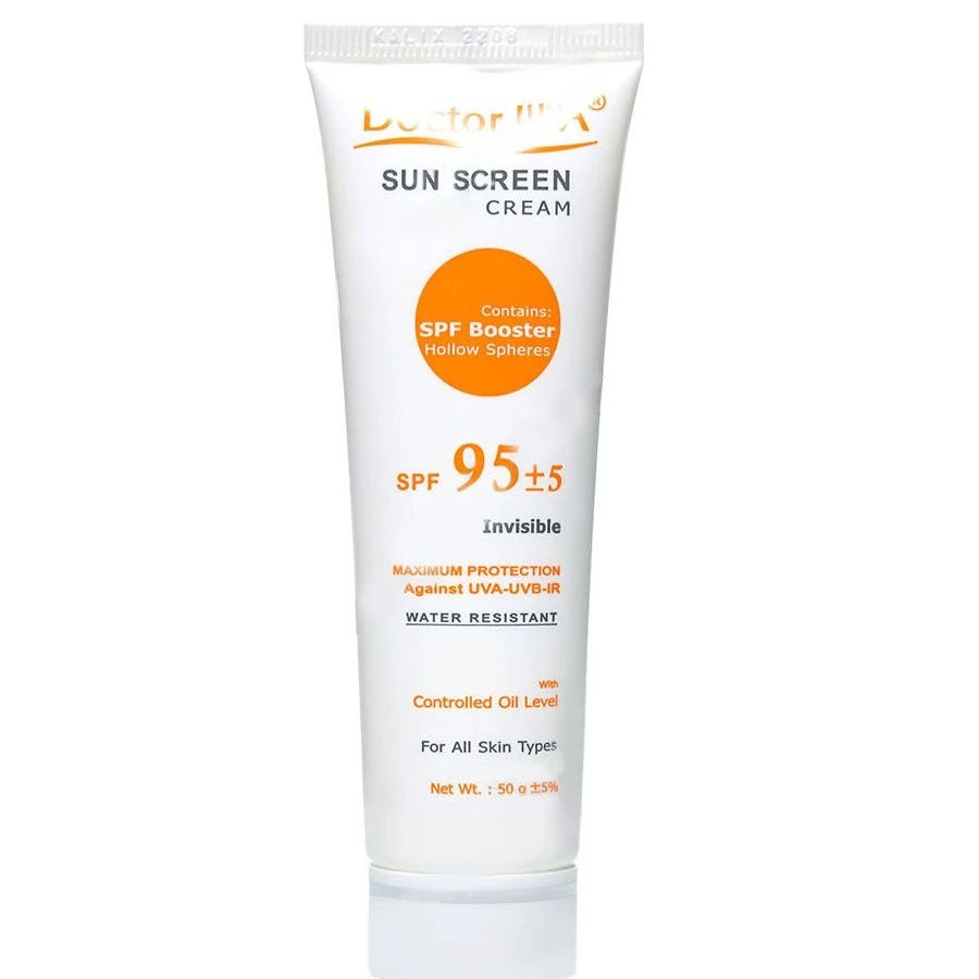 کرم ضد آفتاب بی رنگ spf 95+5 با چربی کنترل شده دکتر ژیلا