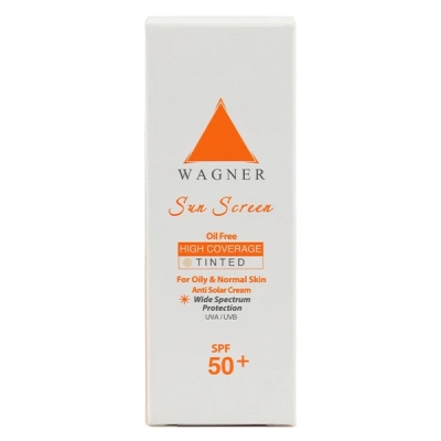 کرم ضد آفتاب رنگی SPF50+ مناسب پوست های چرب و معمولی واگنر