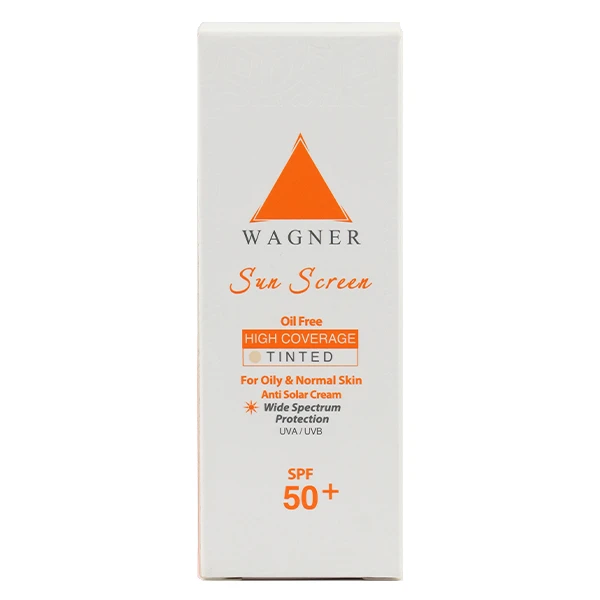کرم ضد آفتاب رنگی SPF50+ مناسب پوست های چرب و معمولی واگنر