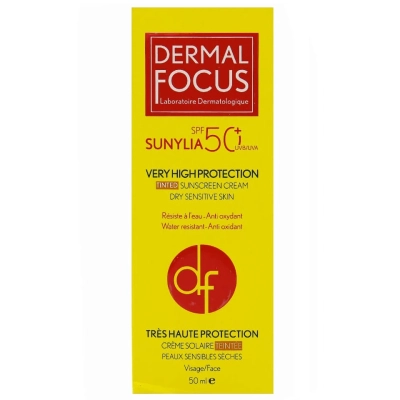 کرم ضد آفتاب رنگی پوست خشک SPF50+ سانیلیا درمال فوکوس