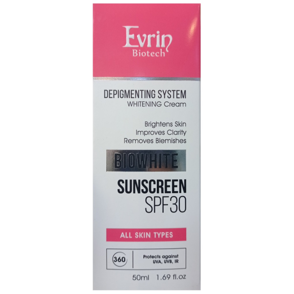 کرم ضد آفتاب و روشن کننده با SPF30 مناسب انواع پوست بیوتک-اورین