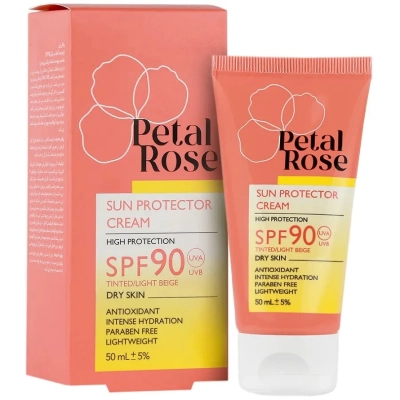 کرم ضد آفتاب رنگی SPF90 مناسب پوست خشک پتال رز
