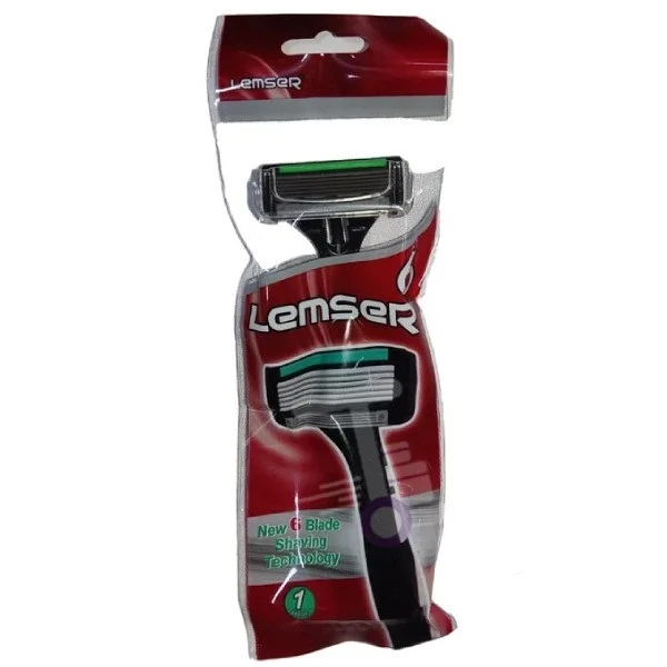 تیغ پفکی صابون دار 6 لبه تک عددی لمسر