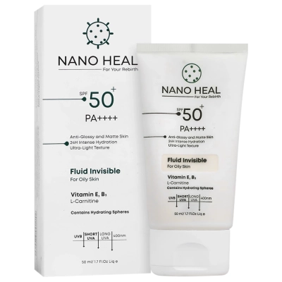 فلوئید ضد آفتاب SPF50 مناسب پوست چرب نانوهیل