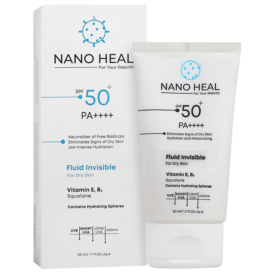 فلوئید ضد آفتاب SPF50 مناسب پوست خشک نانوهیل