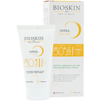 کرم ضد آفتاب بی رنگ پوست چرب و مختلط بایو اسکین پلاس