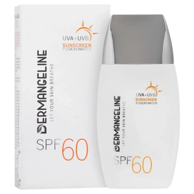 کرم ضد آفتاب فیوژن واتر بی رنگ SPF60 پوست چرب درم انجلین