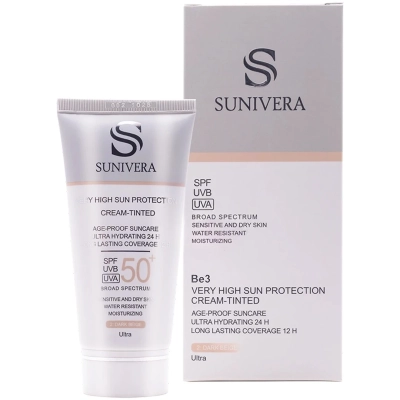 کرم ضد آفتاب پوست خشک بژ تیره +SPF 50 سانیورا