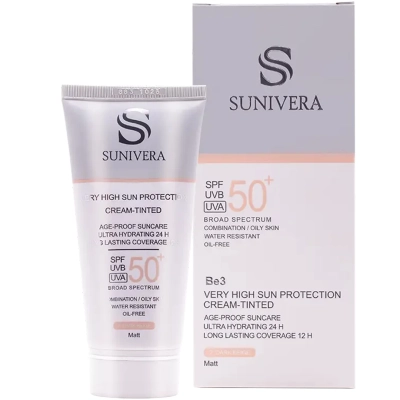 کرم ضد آفتاب پوست چرب بژ تیره +SPF 50 سانیورا