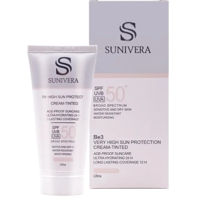کرم ضد آفتاب پوست خشک بژ روشن +SPF 50 سانیورا