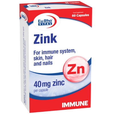کپسول ژلاتینی نرم زینک 40 میلی گرم یوروویتال 60 عددی