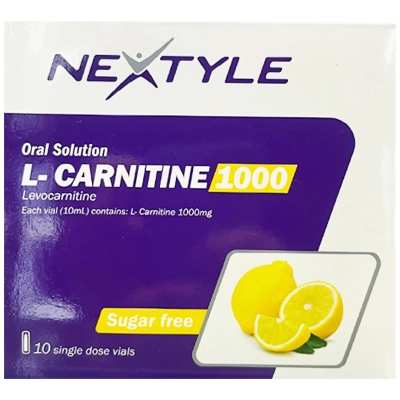 ویال ال کارنیتین 1000 میلی گرم نکستایل طعم لیمو 10 عددی
