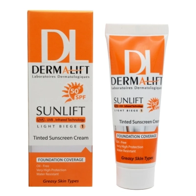 کرم ضد آفتاب بژ روشن +SPF50 پوست چرب درمالیفت